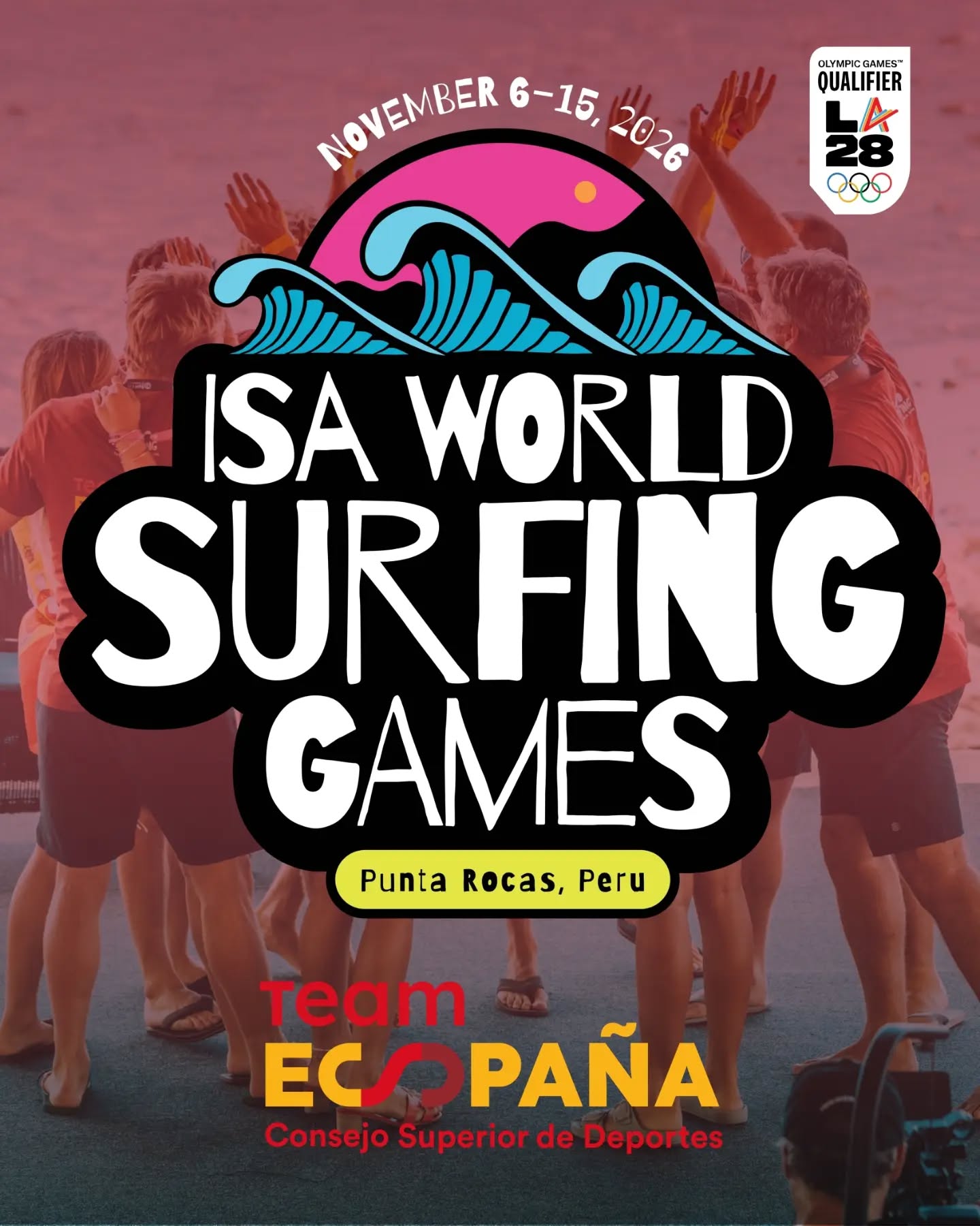 ¡Selección Española convocada para el @isasurfing World Surfing Games 2026!
Del 6 al 15 de noviembre, Punta Rocas (Perú) será el escenario de una nueva cita mundialista en la que seis deportistas representarán a España: tres en categoría masculina y tres en femenina.
Estos son nuestros convocados 👇
🏄♂️ OPEN MASCULINO
🇪🇸 @ruben.vitoria
🇪🇸 @conor_donegan
🇪🇸 @yago__dominguez
🏄♀️ OPEN FEMENINO
🇪🇸 @janiregonzalezetxabarri
🇪🇸 @ariane.ochoa
🇪🇸 @nadiaerostarbe
📅 6–15 de noviembre
📍 Punta Rocas · Perú
🏆 ISA World Surfing Games 2026
¡Vamos equipo! 🇪🇸🔥
#FS26 #TeamEspaña #FESurfing #WorldSurfingGames #ISAsurfing
@coe_es
@deportegob
@surfingpuntoes_
@iberdrola
@federacionasturianadesurfing
@federacion_melillense_surf
@fgsurf
@federacion_surf_region_murcia
@fsurfcat
@fecansurf
@fedcantabrasurf
@siroko
@eqlove